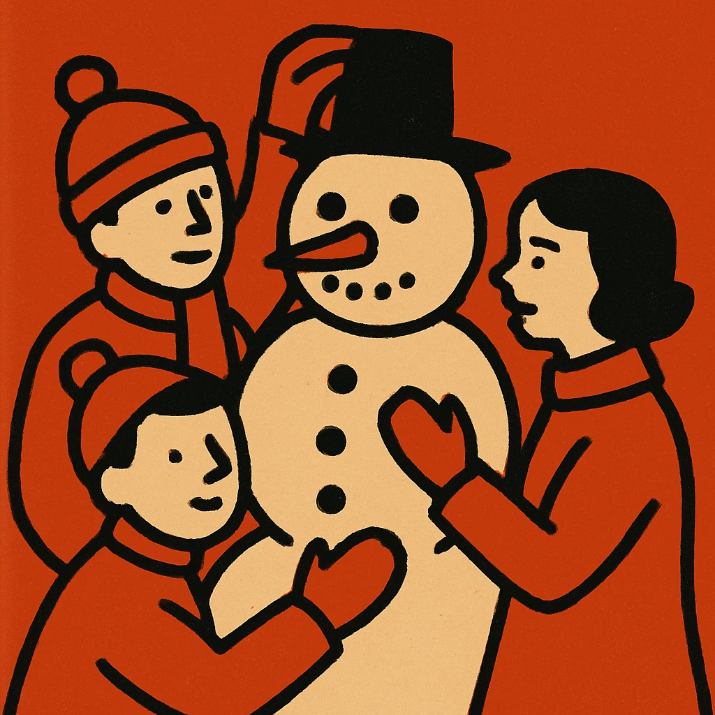 people making a snowman emoji