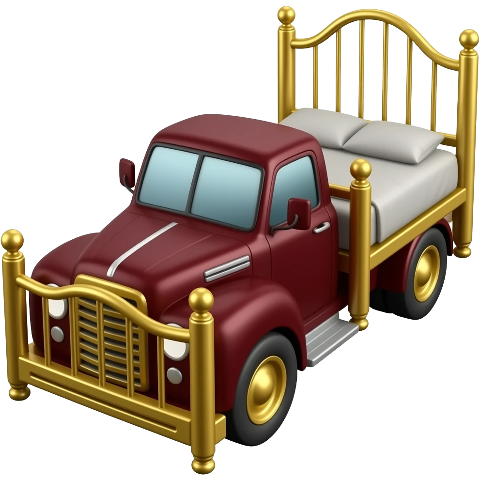 Maroon And Golden Stake Bed Truck emoji