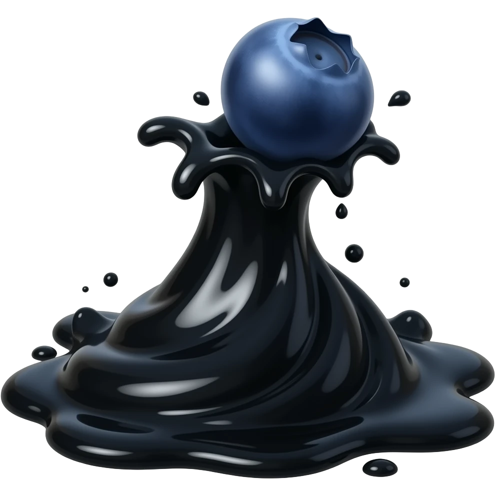 Black swirl with a blueberry on top emoji