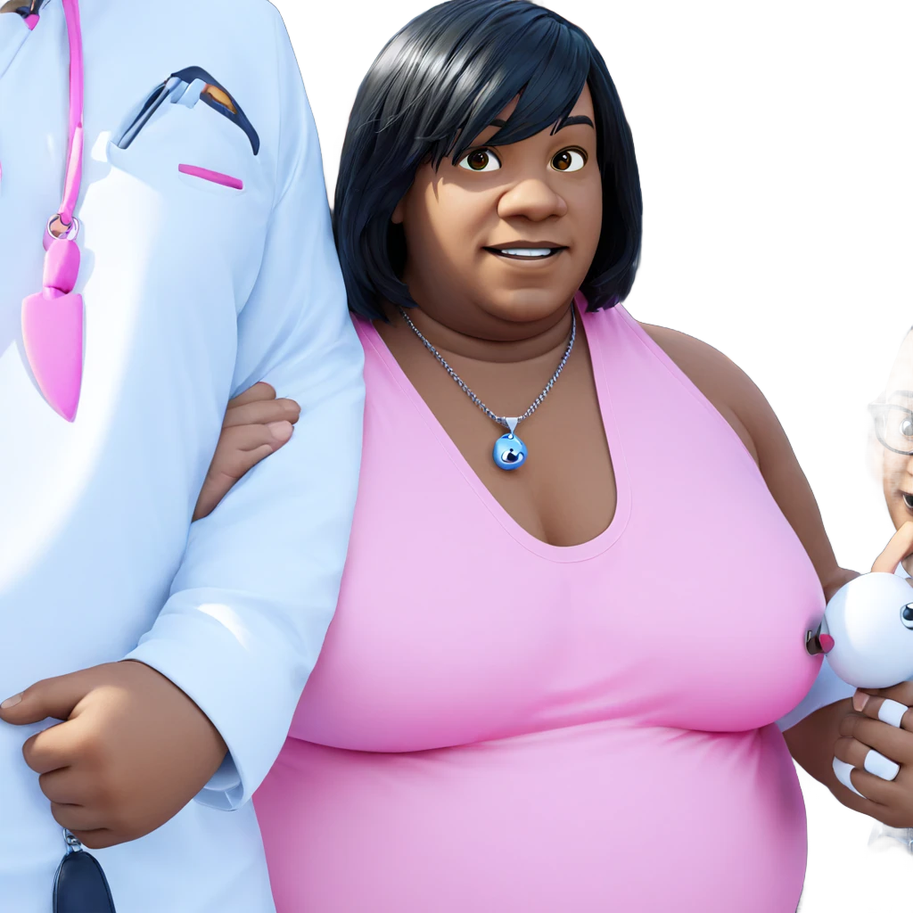 cosplay necklace on fat man emoji
