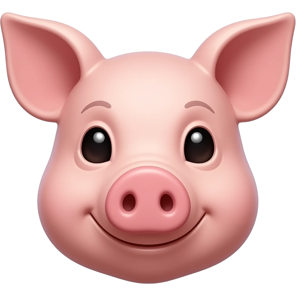 Female pig head 25 years old straight front head emoji