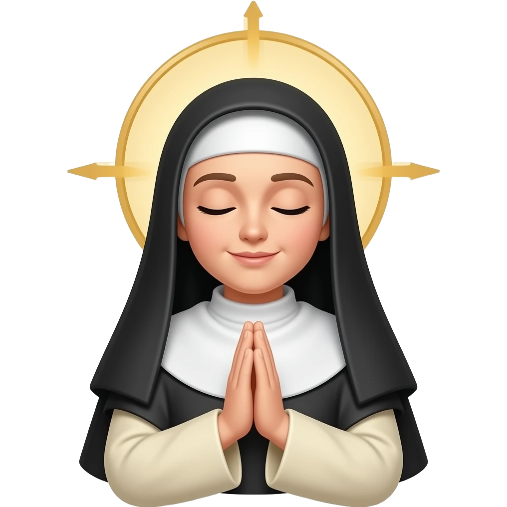 nun praying under cross emoji