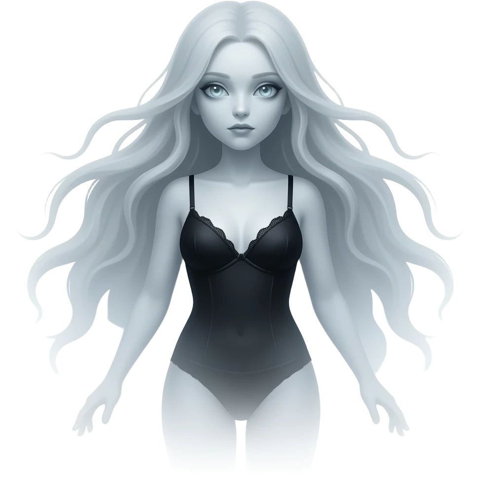 Haunting ghost realistic with half black lingerie Fantasy emoji