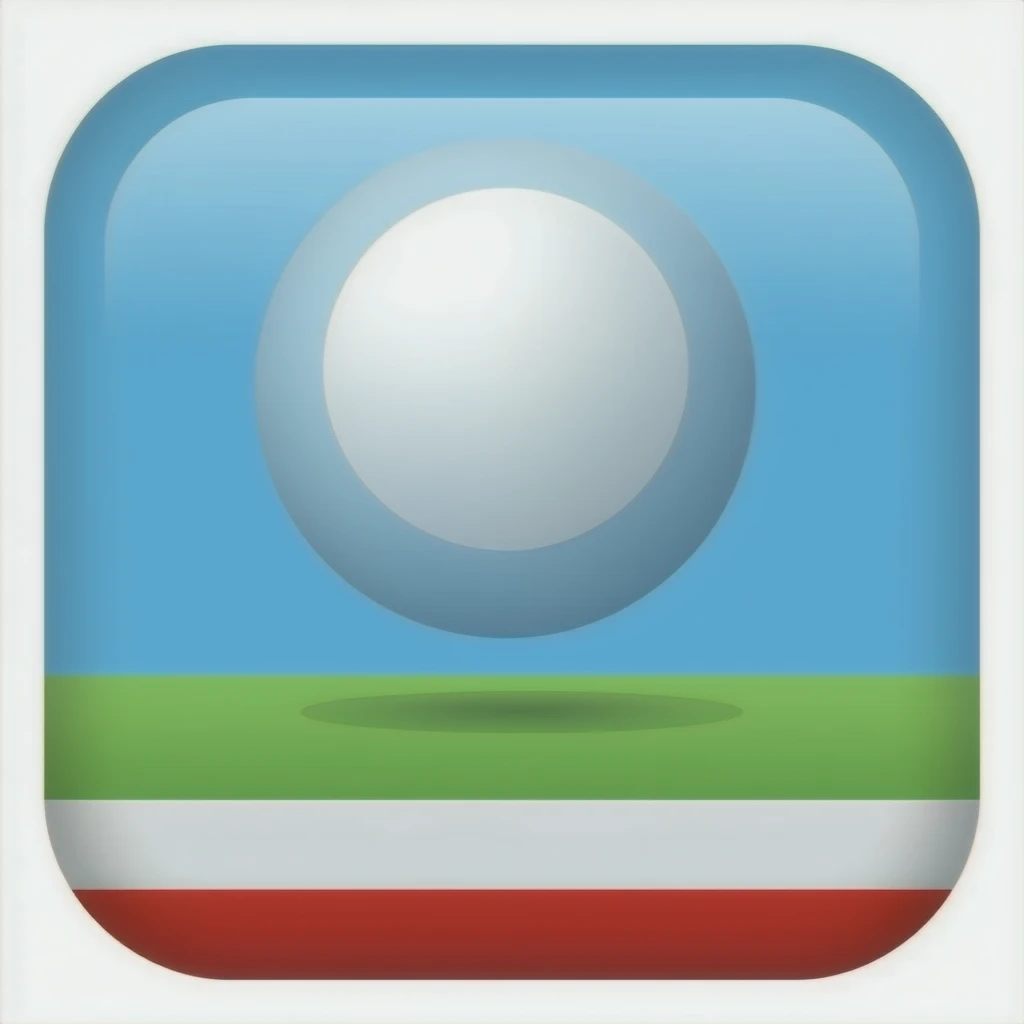 голубое небо без облок 1 белый круг в середине 1 красная полоса в низу 1 зелёная полоса выше красной полосы 1 белая полоса ниже зелёной полосы в виде флага одна зелёная полоса emoji