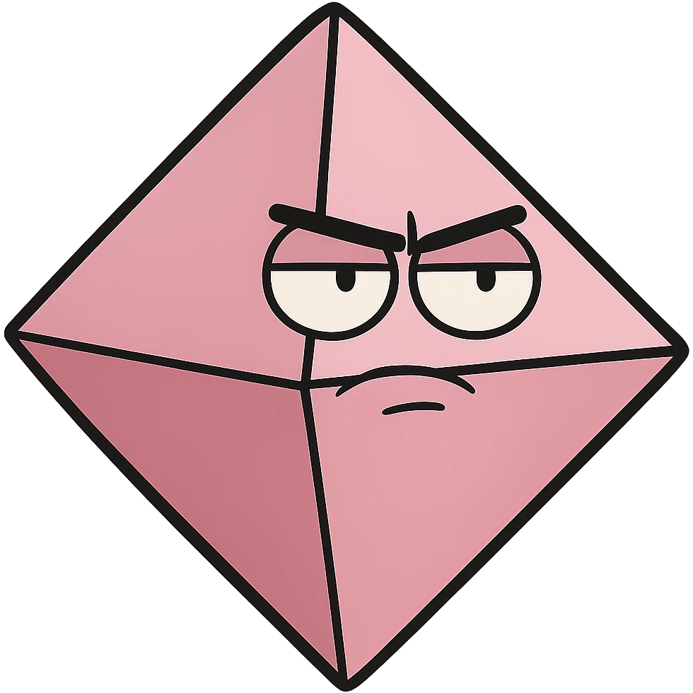 pink octahedron, flat vector style, minimal emoji