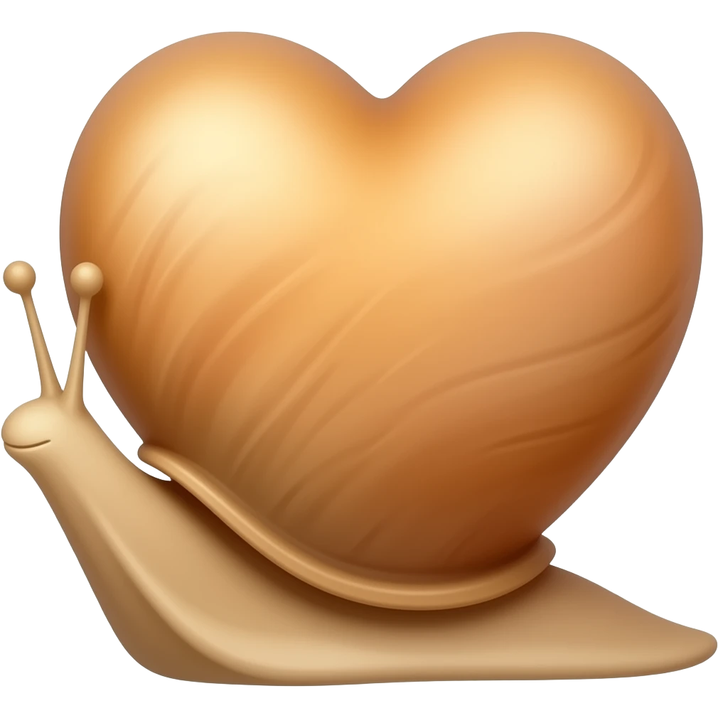Smaller snail, bigger heart shell, do not put a leaf emoji