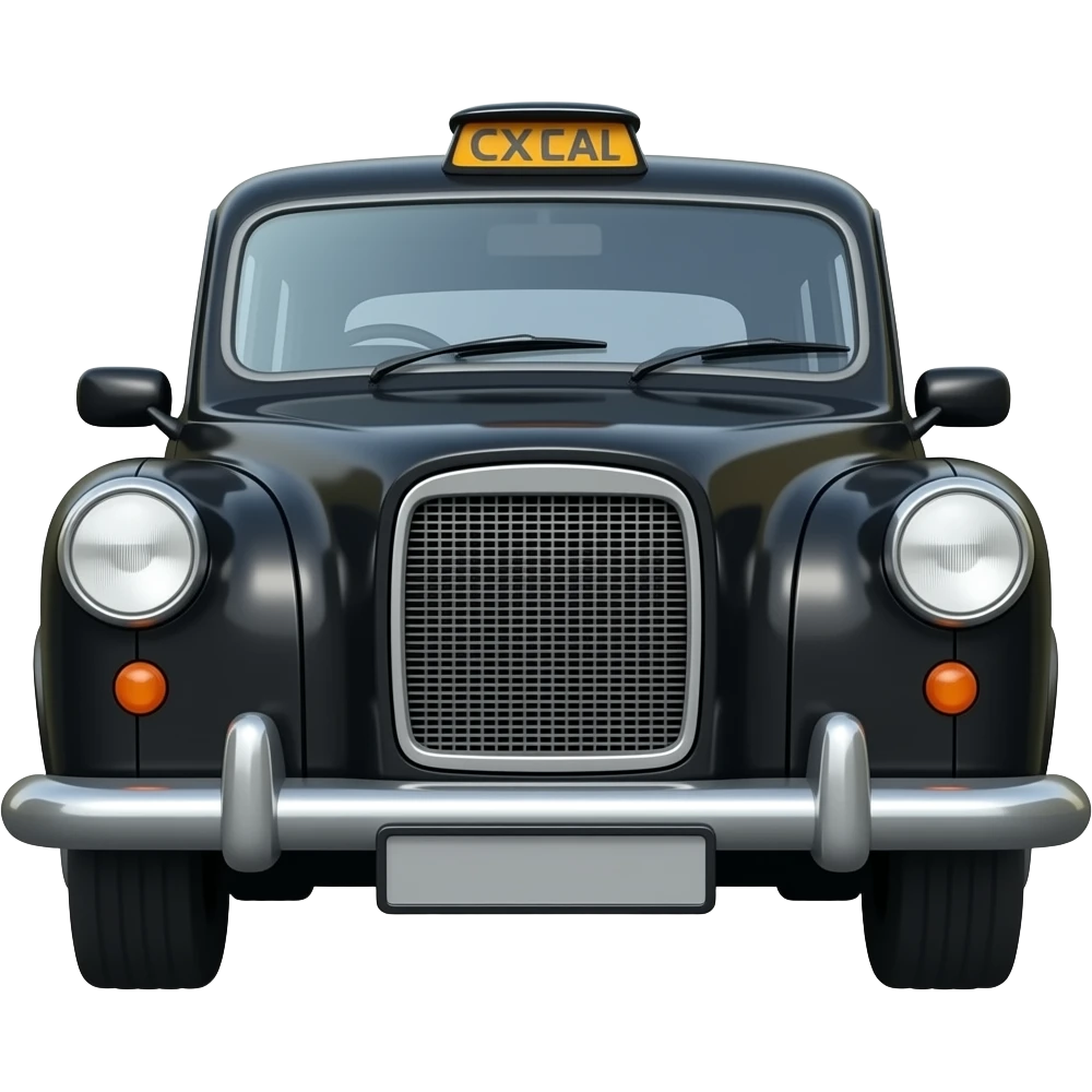 Elegant Classic London black cab,iconic taxi look emoji