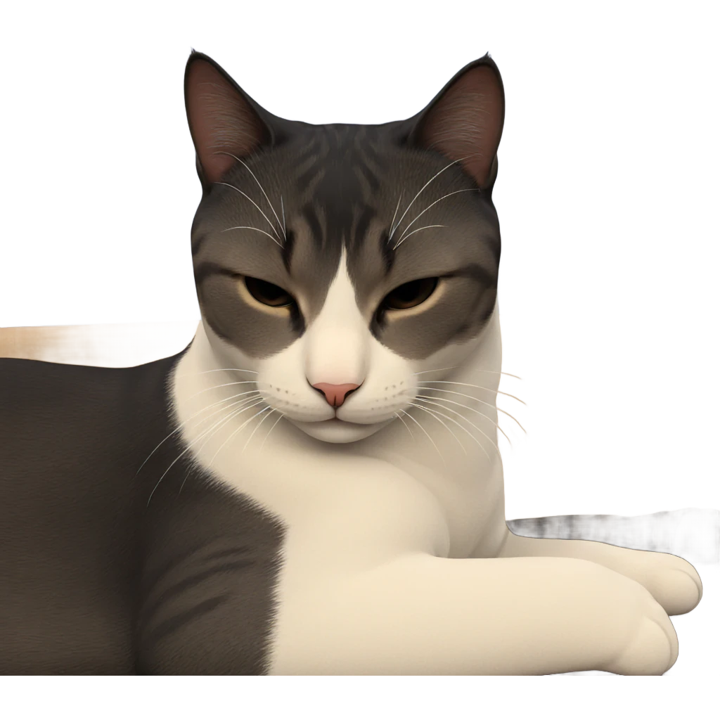 realistic cat with closed eyes emoji