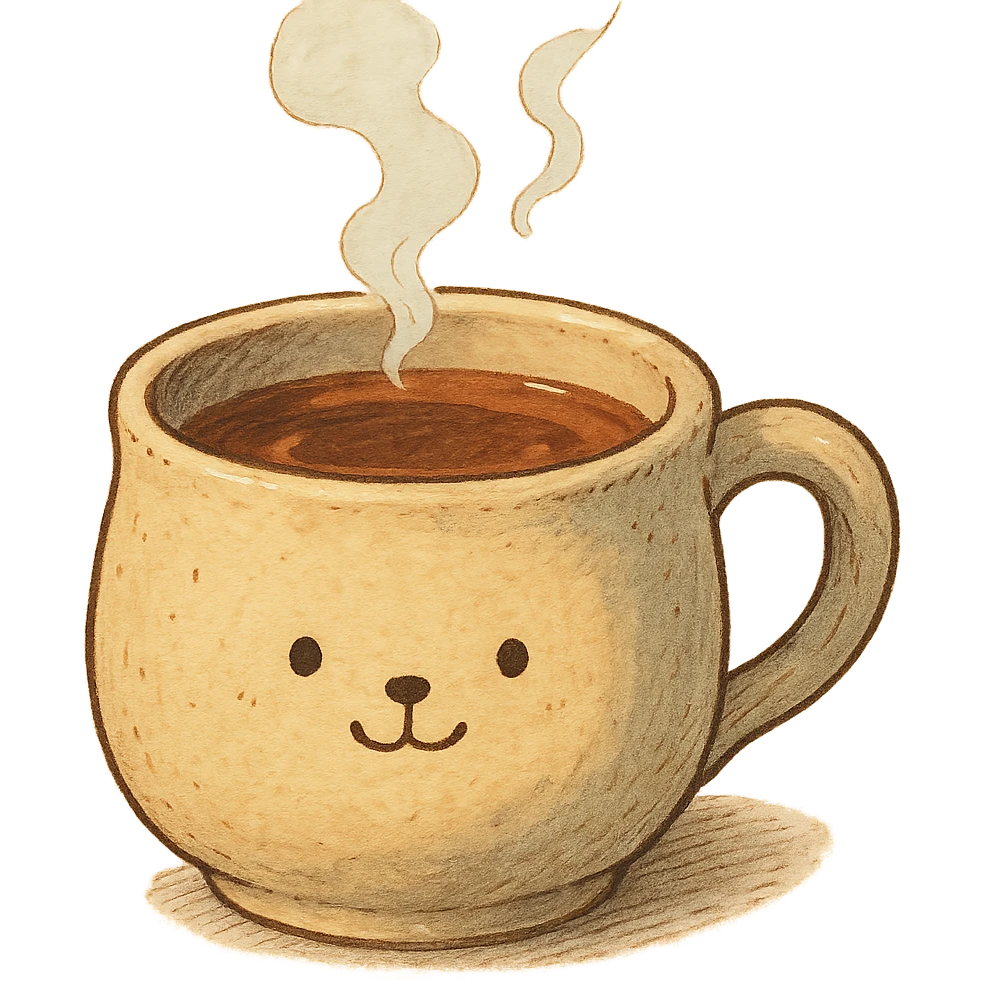 cozy mug of tea, cute mug, no background emoji