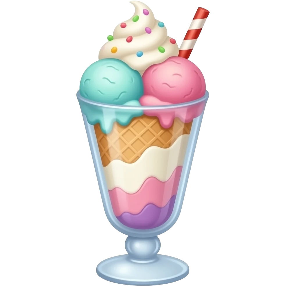 sundae multicolore pastel emoji