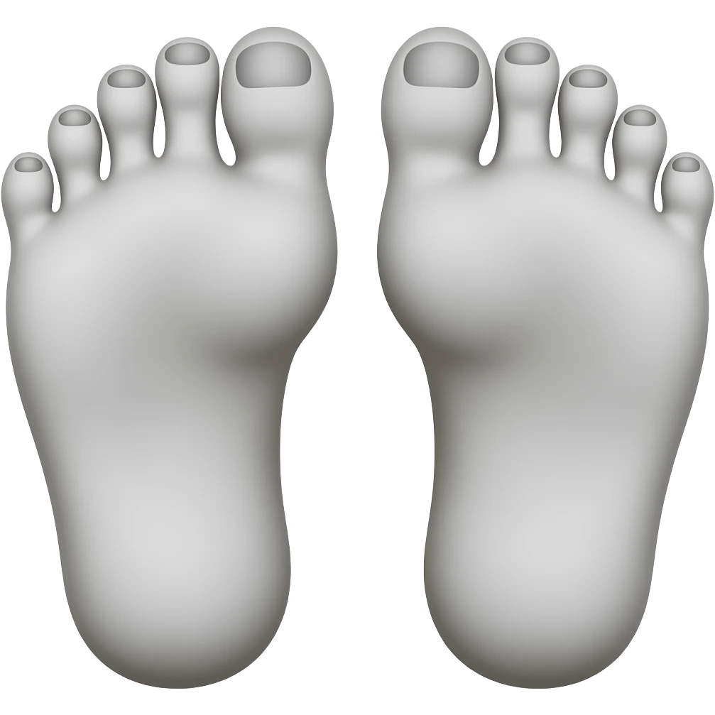 Gray feet with gray toenails emoji