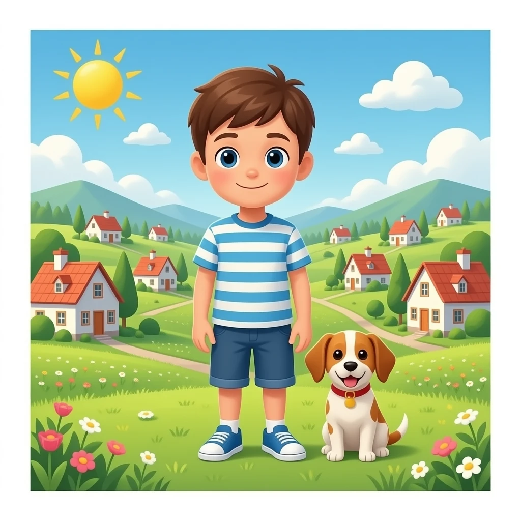 un llao i un gos en un poble ple de cases i el llaoi el gos caminanr pes emoji