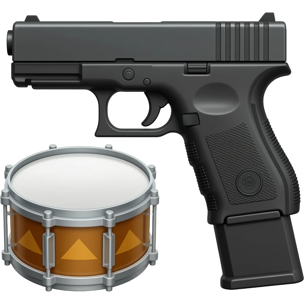 Glock with a drum and a switch emoji