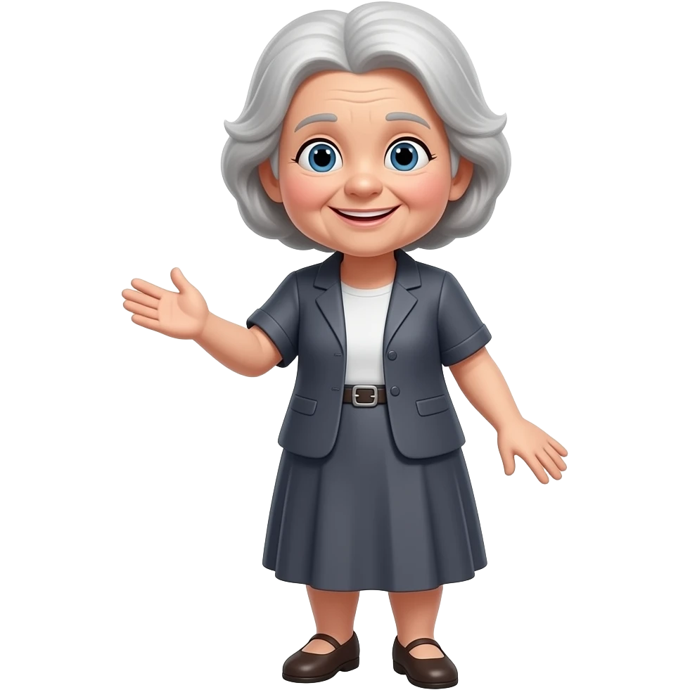 pero una abuela de cuerpo entero diciendo adios emoji