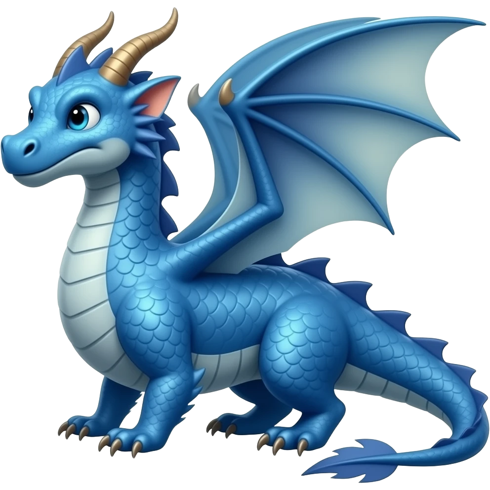🐉 this emoji but blue color and more realistic emoji