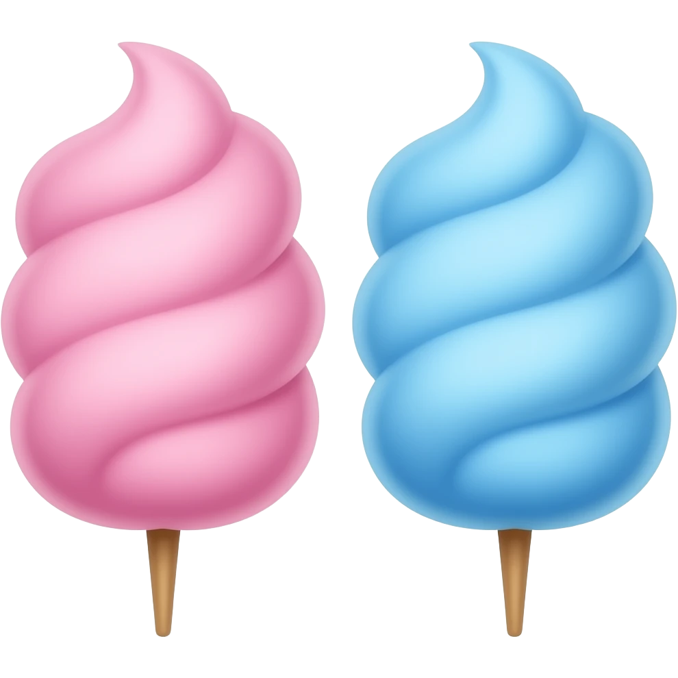 Two emojis one pink one blue cotton candy emoji