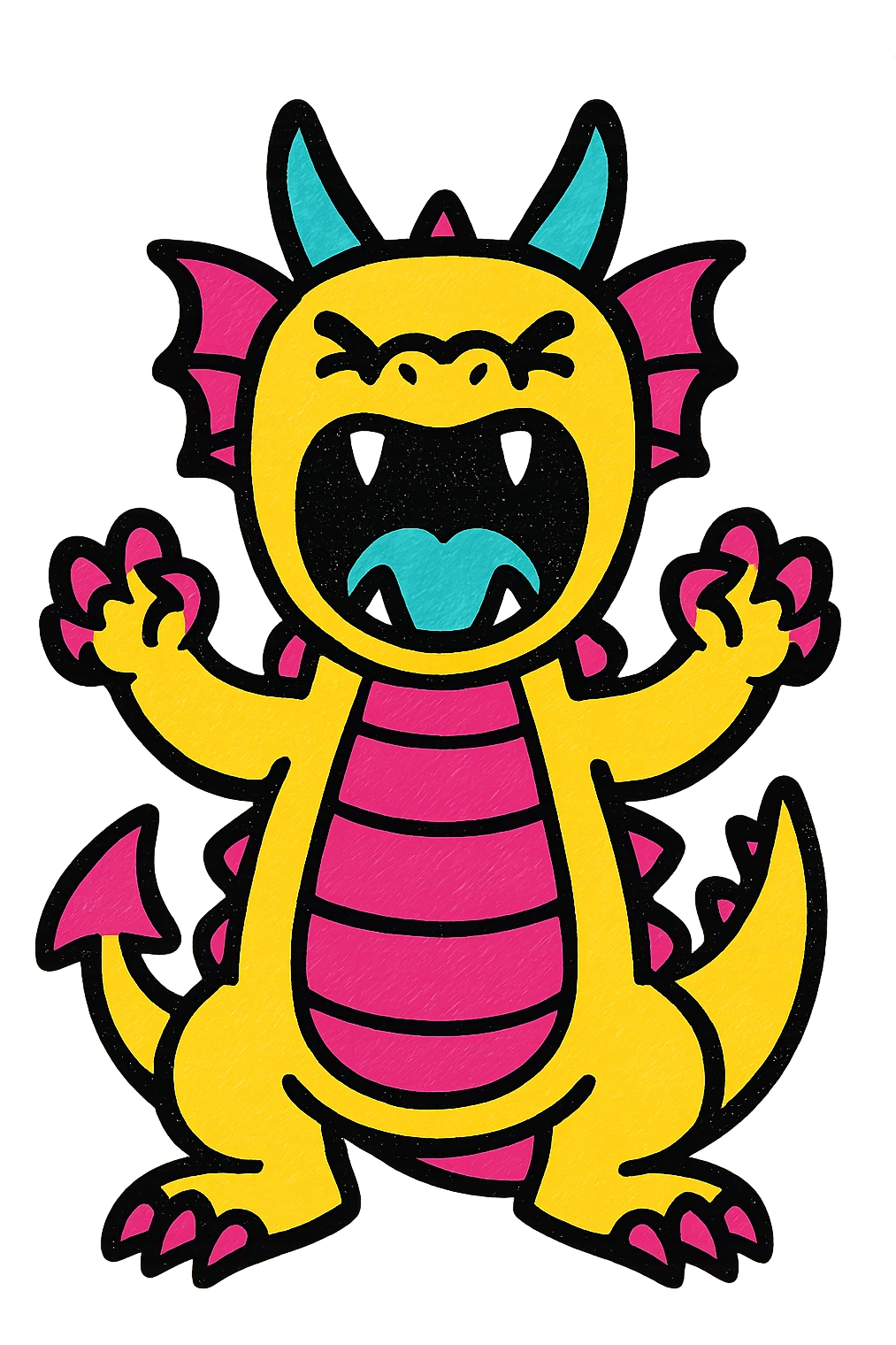 a dragon roaring, cartoon style, bold colors emoji