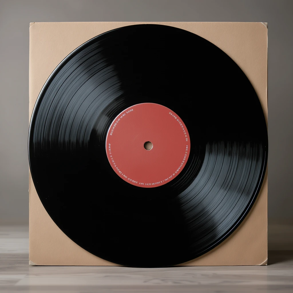 realistic vinyl record, detailed, high quality emoji