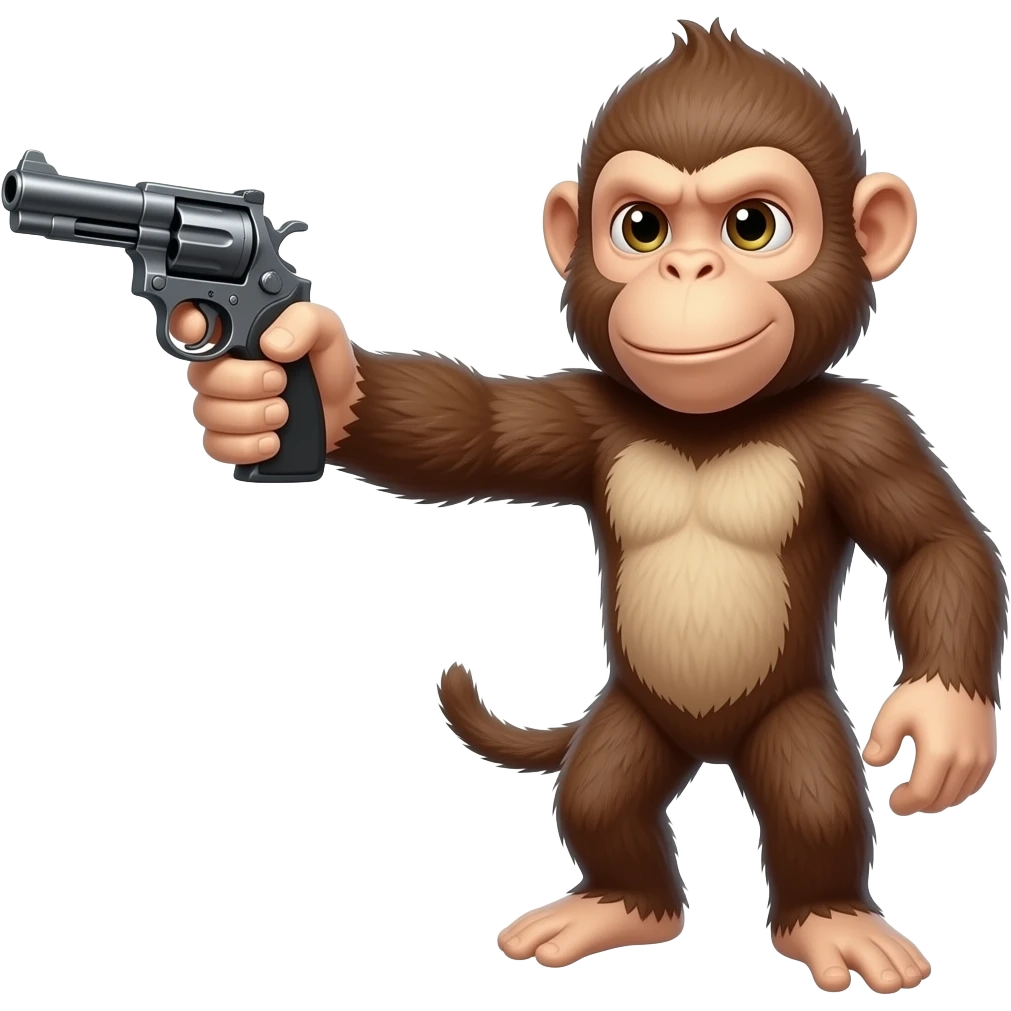 monkey holding a gun to his head ready to shoot emoji