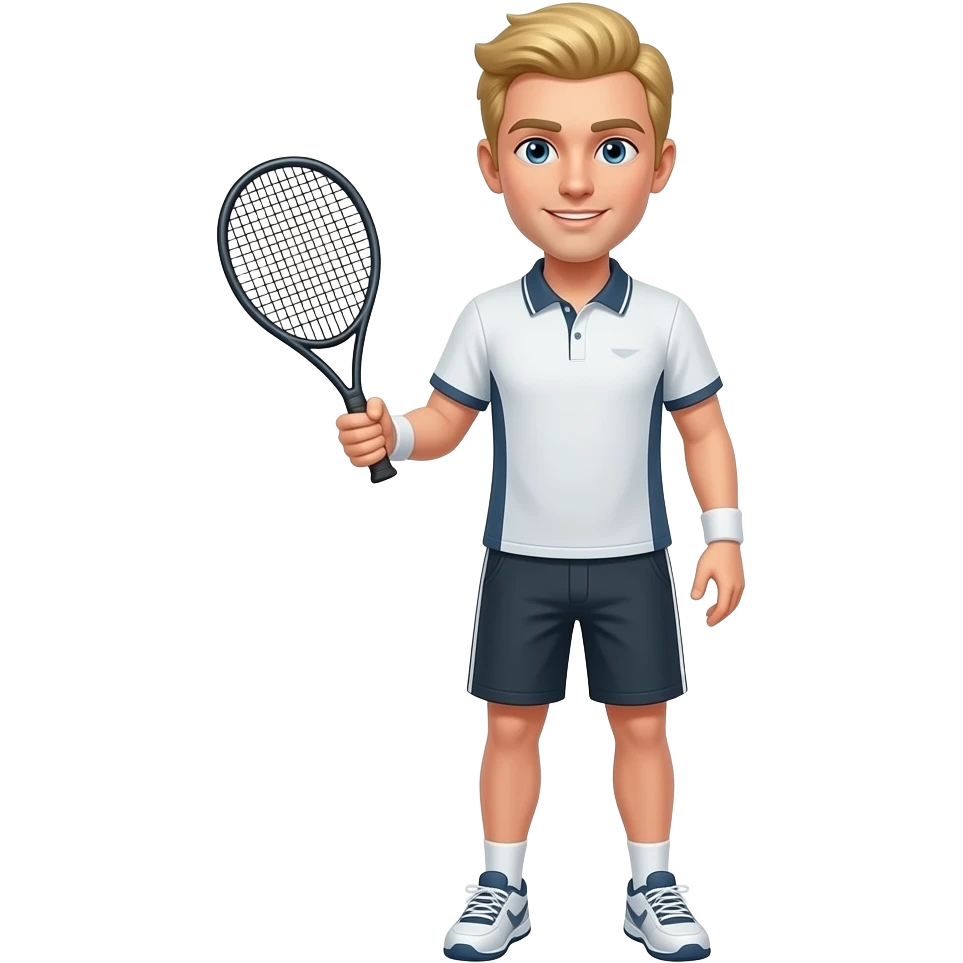 blonder man mit padel schläger ganzer körper emoji