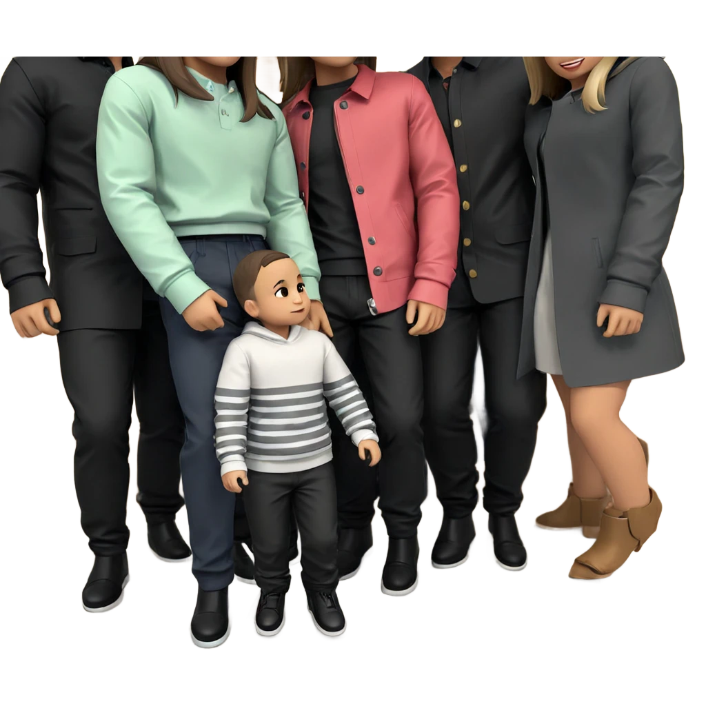 friends in stylish outfits emoji