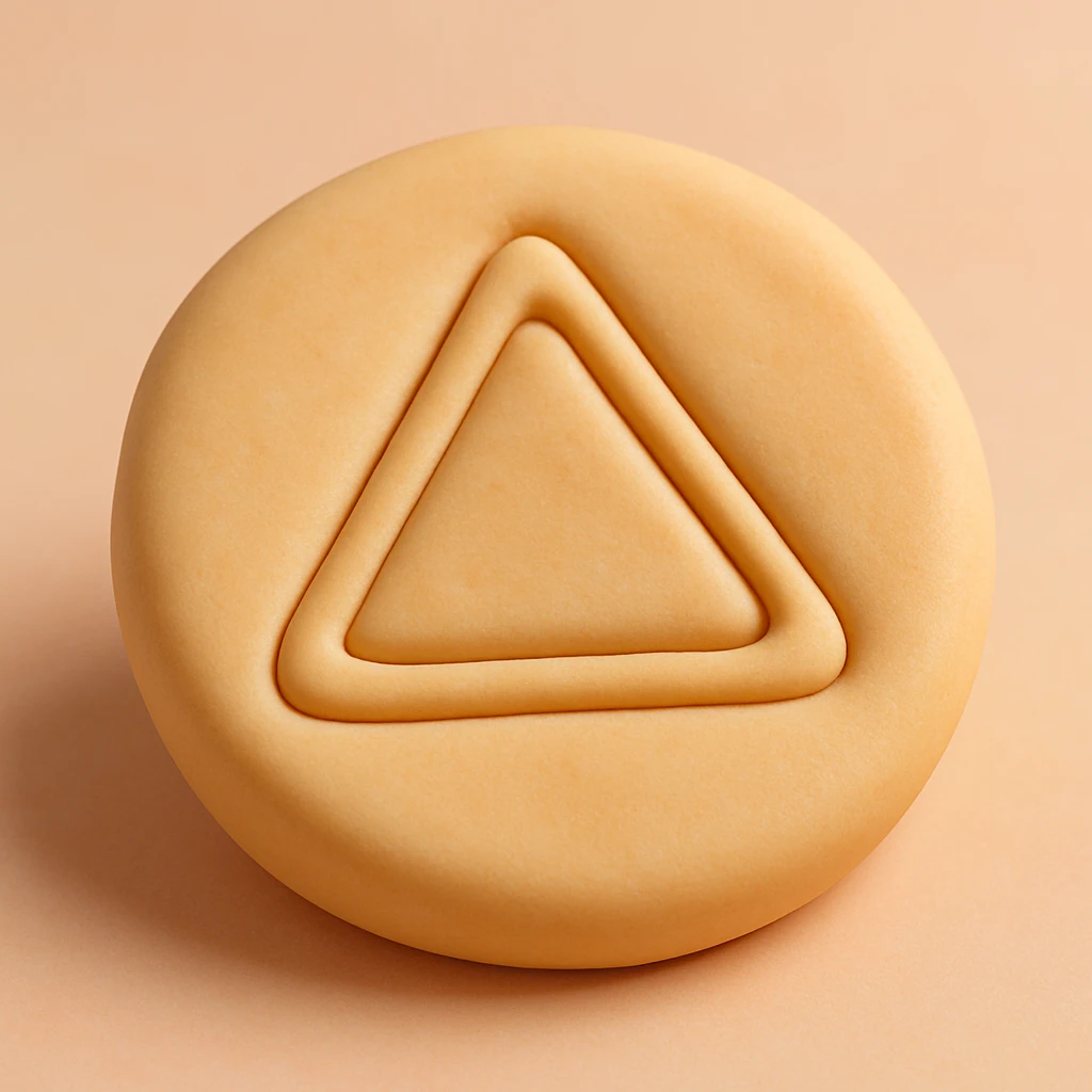 dalgona candy with triangle shape, inspired by Squid Game emoji