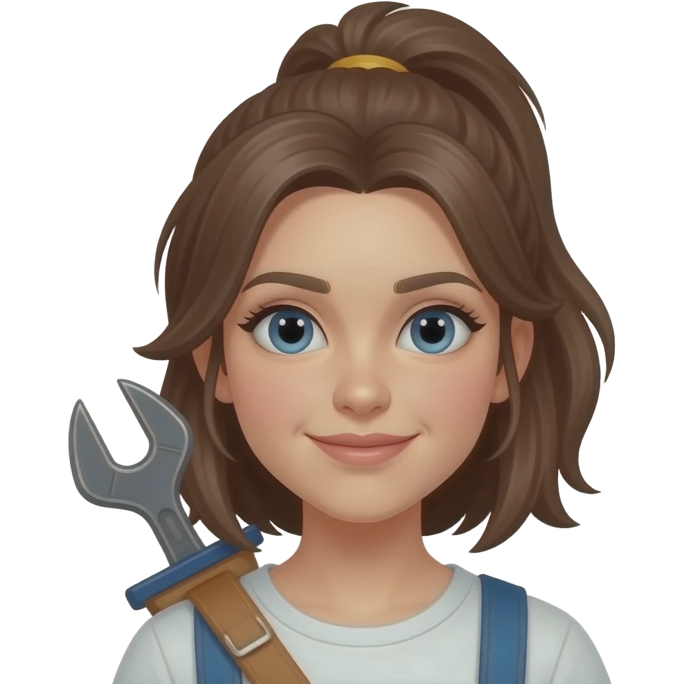 A girl with tool bow at her hair emoji