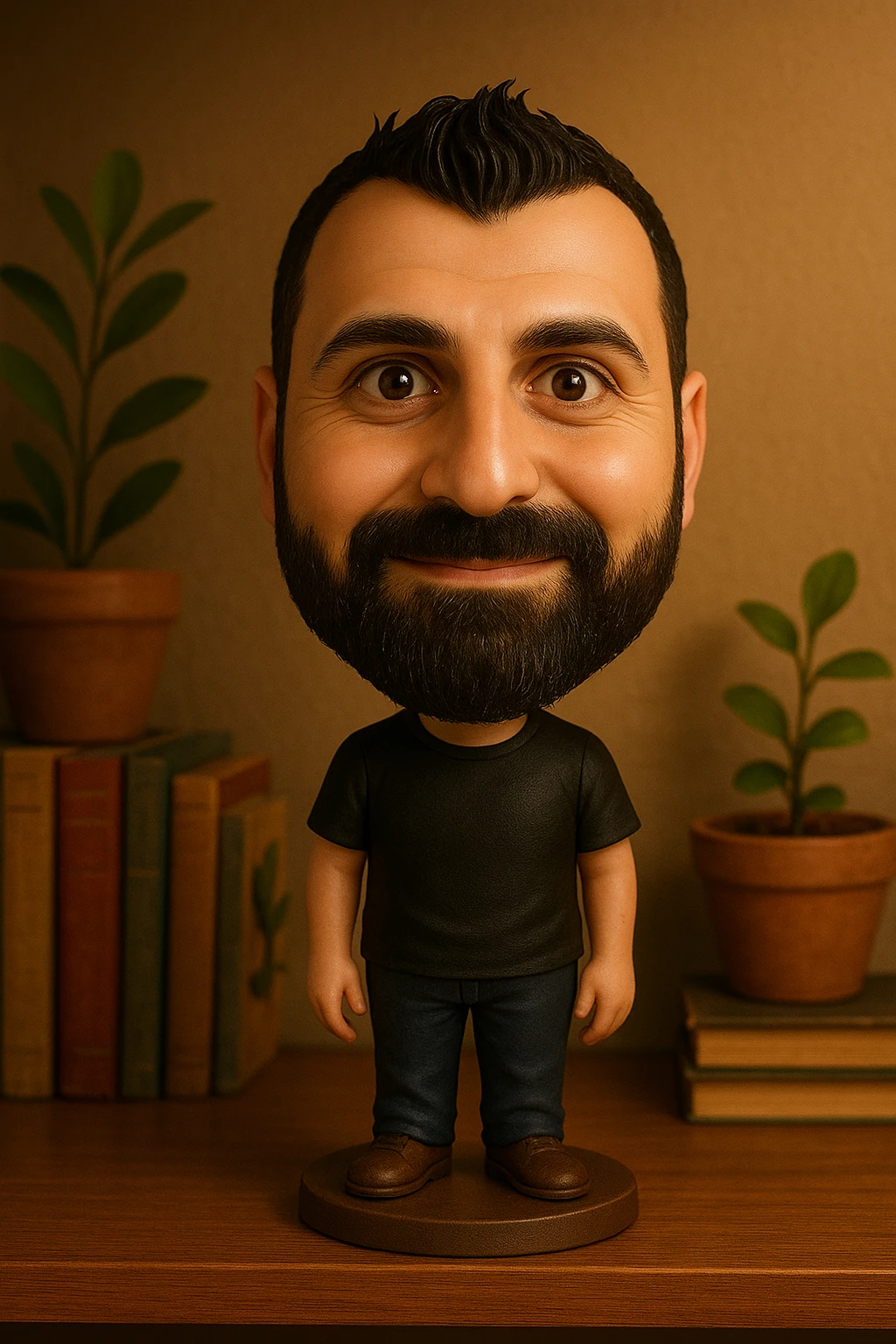 Create a bobblehead with the reference. emoji