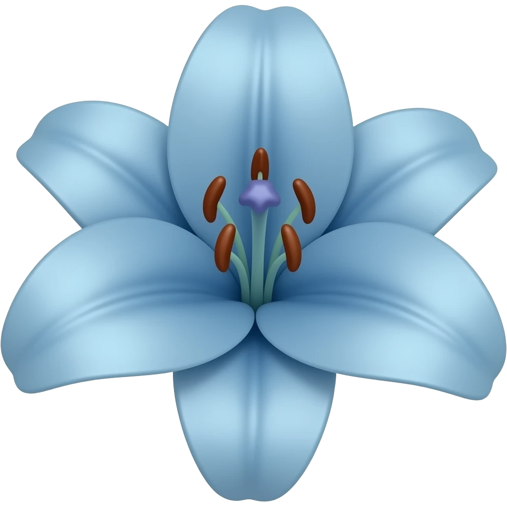 Blue lily flower emoji