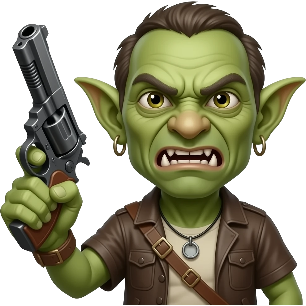 👺 con una pistola apuntando hacia arriba emoji