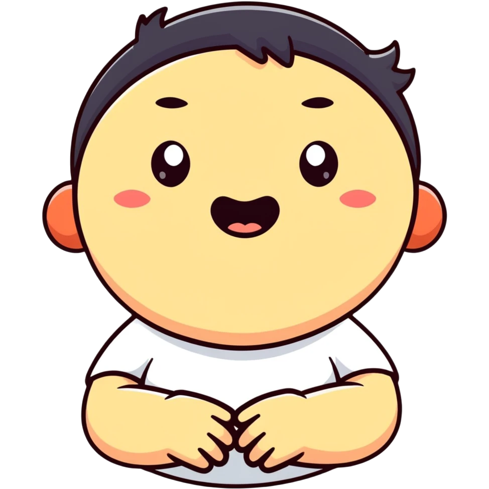 person with bulging eyes, puffed cheeks, hands on neck, cartoonish, funny expression, slapstick style emoji