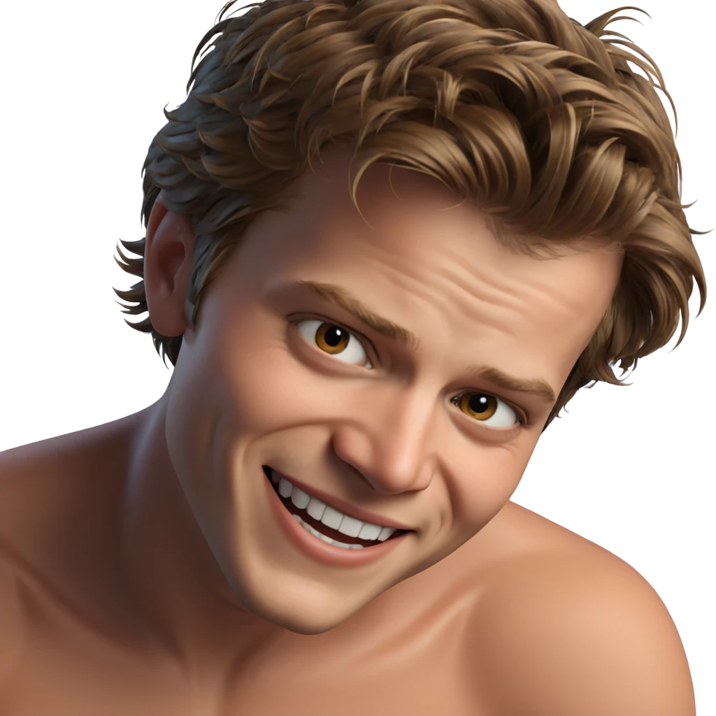 smiling boy with brown hair emoji