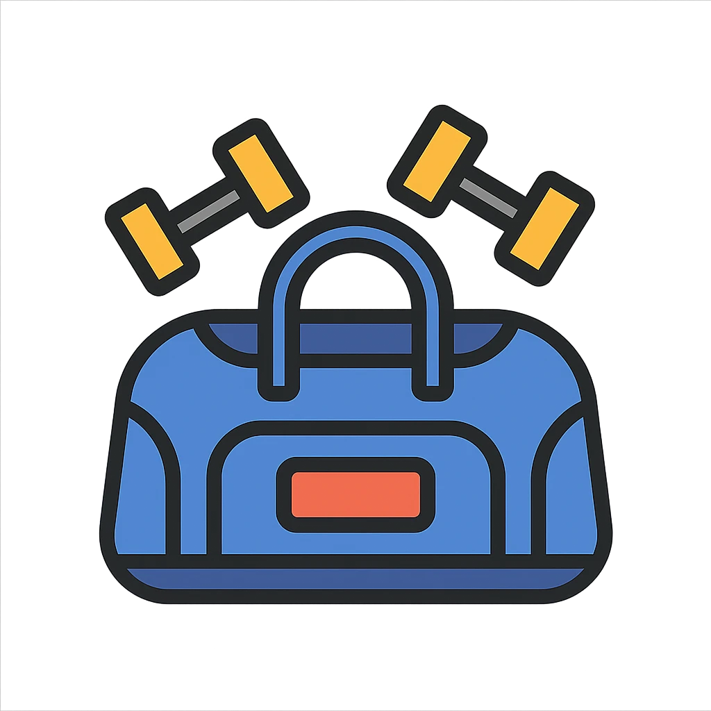 sportbag is full of dumbbells emoji