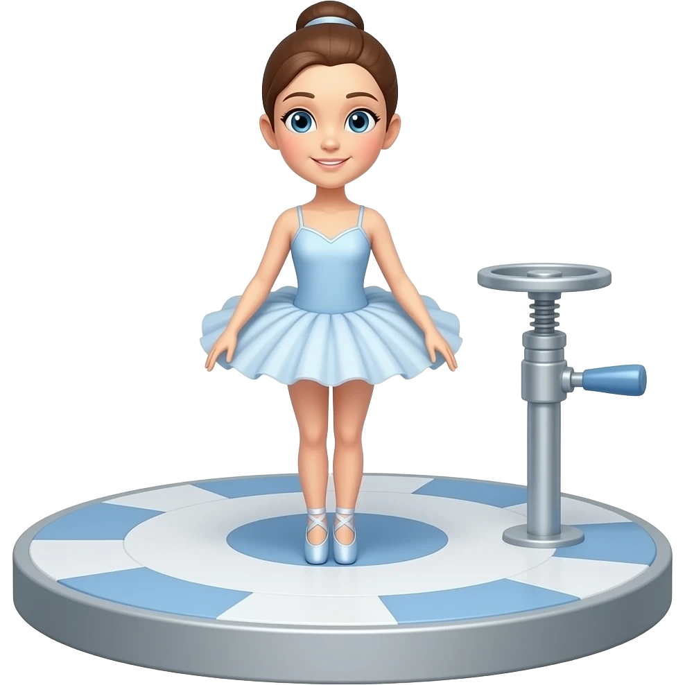 ballerina on the round stand that has a crank on the right side emoji