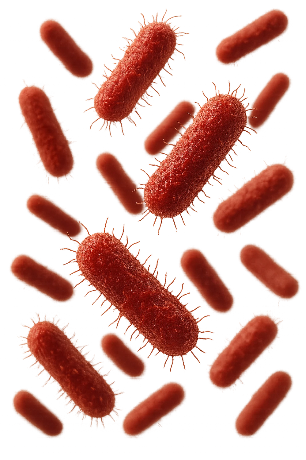 batteri intestinali anatomici realistici rossi fluttuano in aria, iperrealistico 4k emoji
