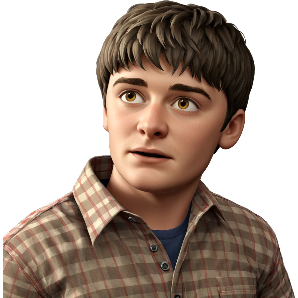 male portrait in plaid shirt emoji