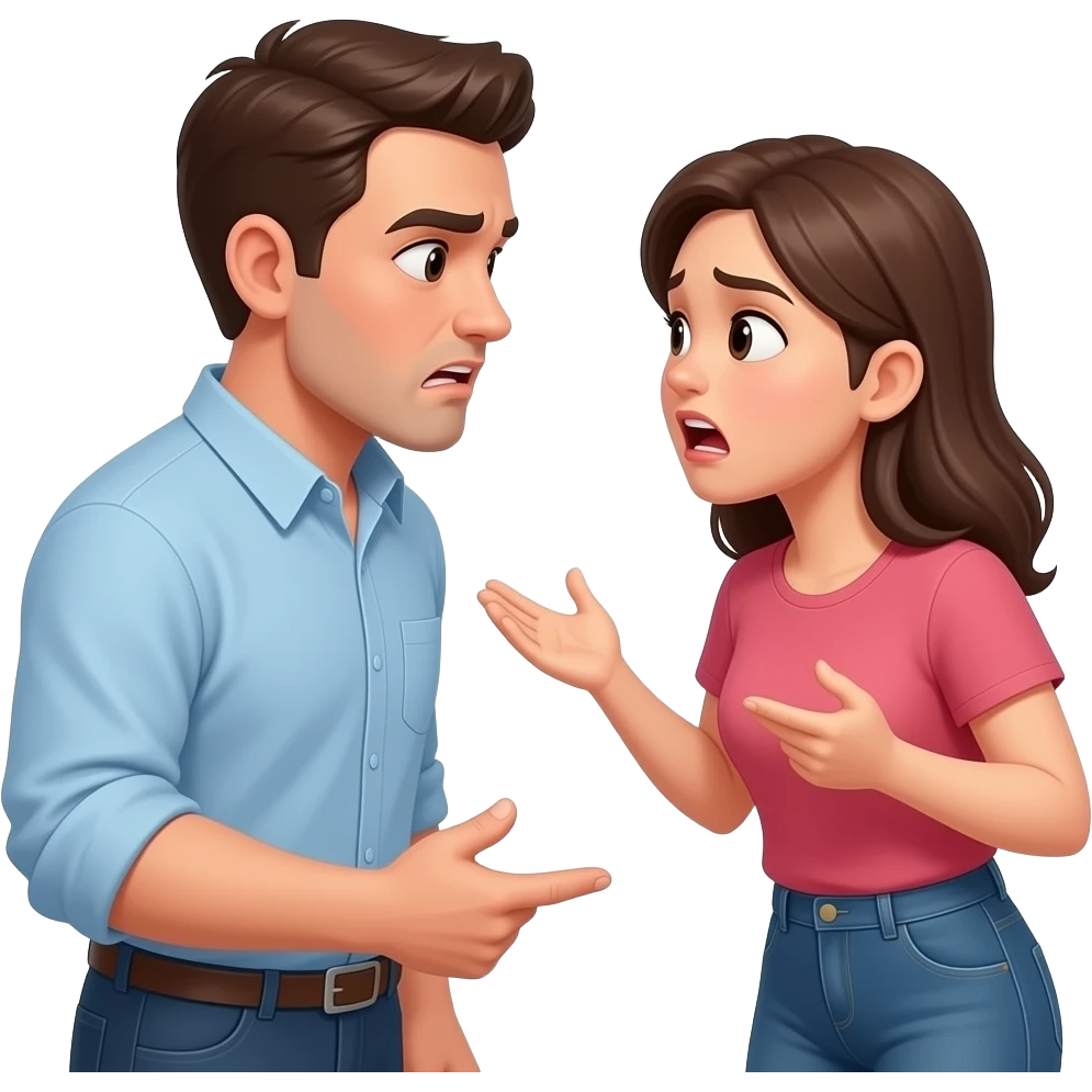 man and woman arguing emoji