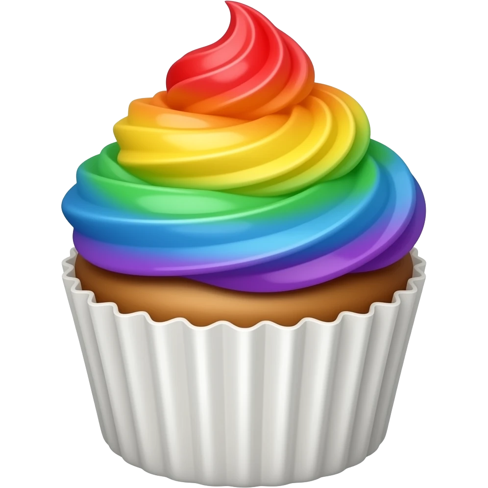 cupcake with rainbowicing emoji