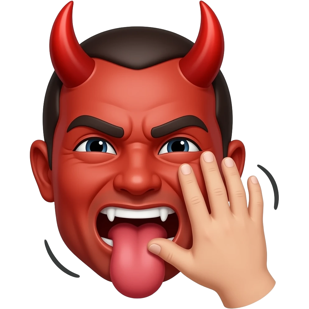 Penis slapping devil emoji face emoji