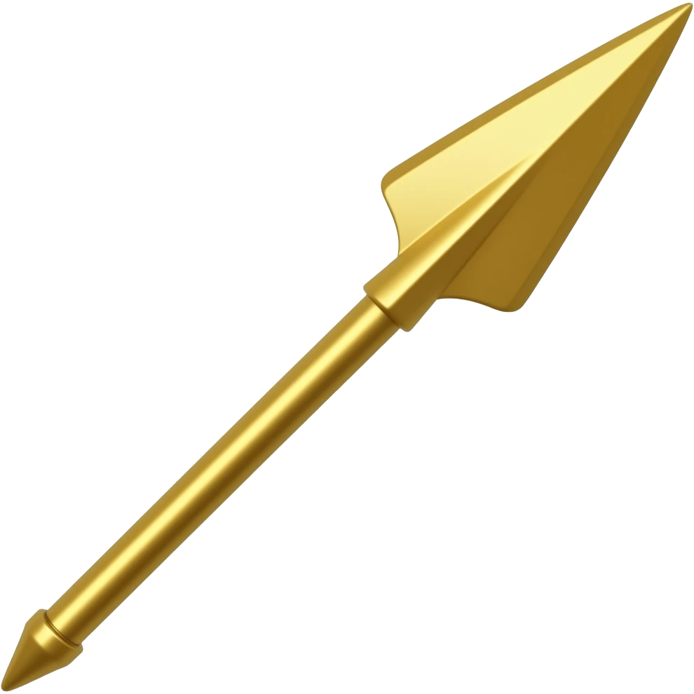 Gold spear/vel pointing up emoji