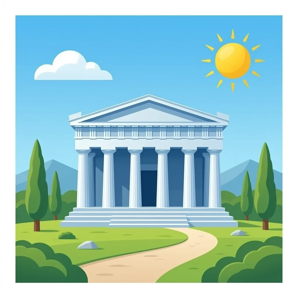 Blauer Grichischer Tempel kein hintergrund emoji