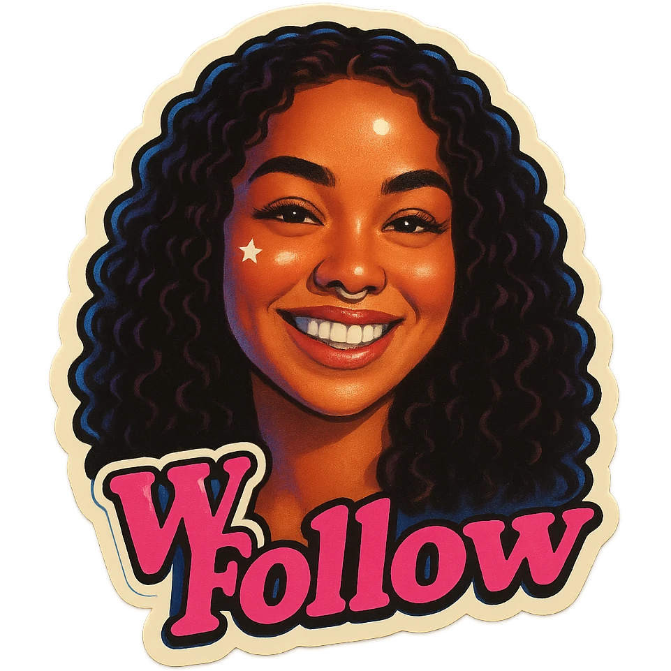 Smiling 
add the words W Follow in pink emoji