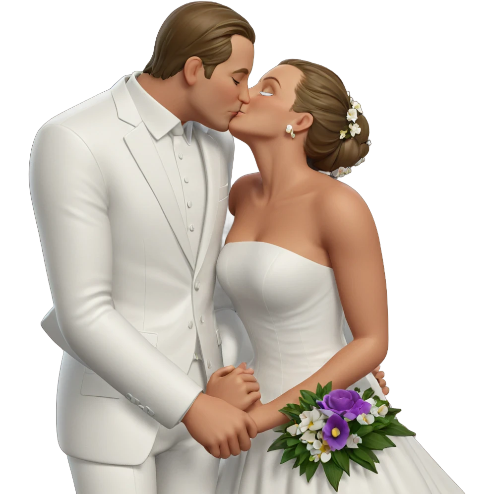 wedding kiss under flowers emoji