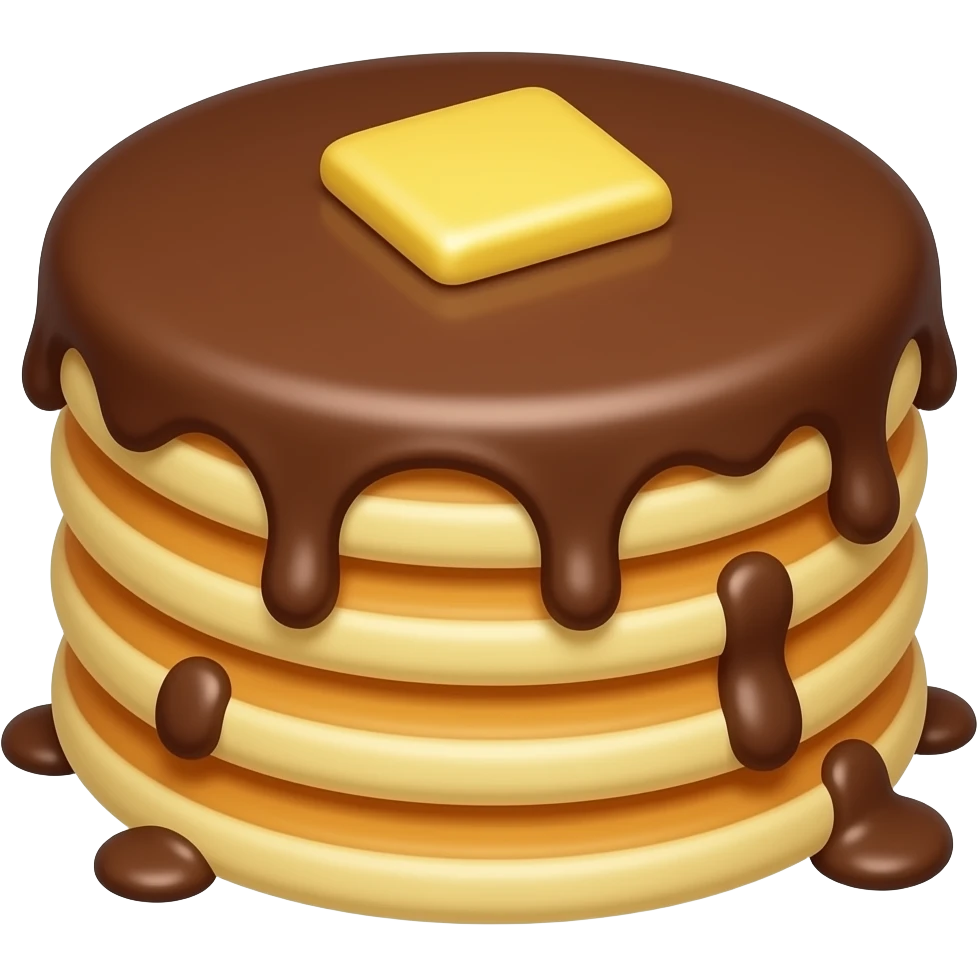 Dark chocolate fully dipped pancakes emoji