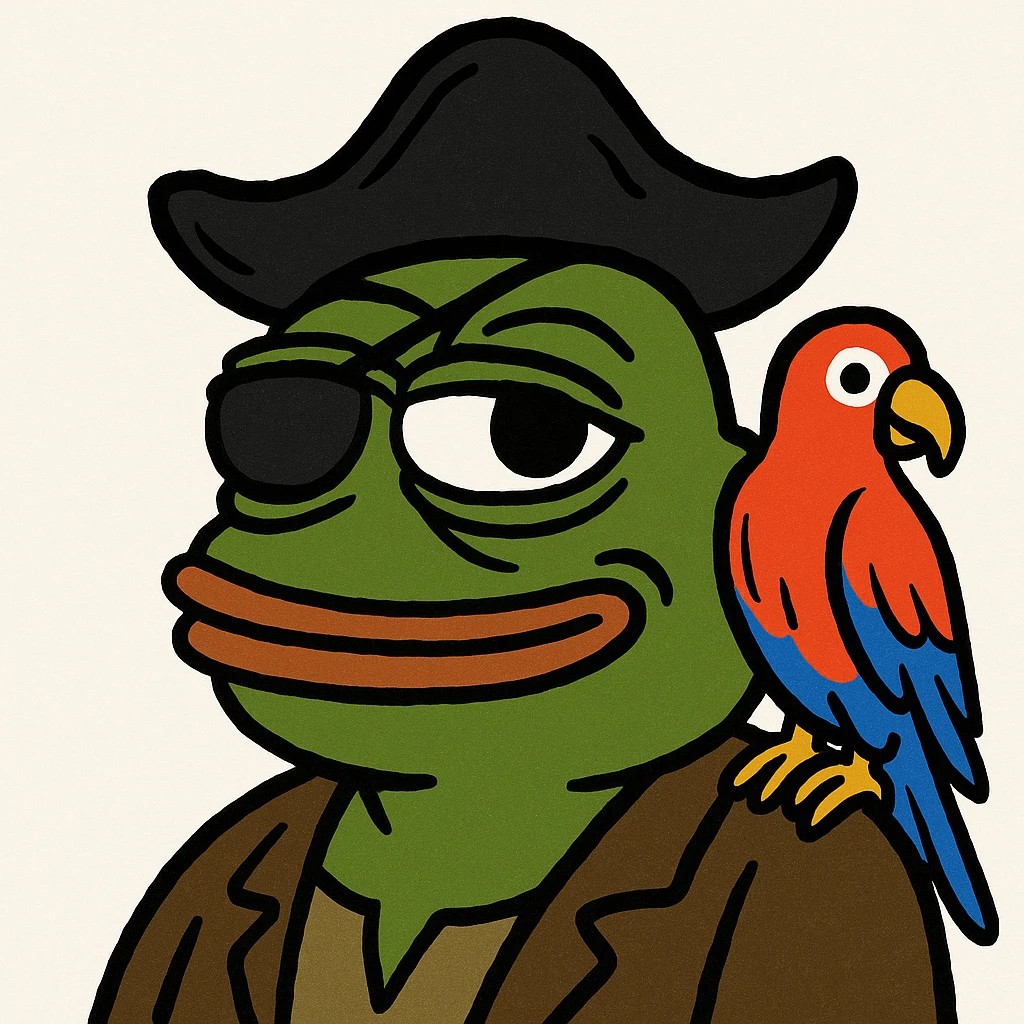 pirate with eye patch and parrot emoji