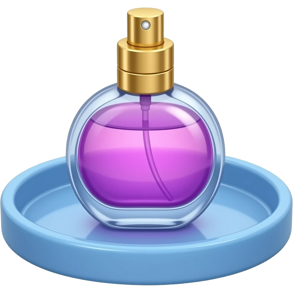 purple blue perfume tray “in use” inspired by Barbie colour palette emoji
