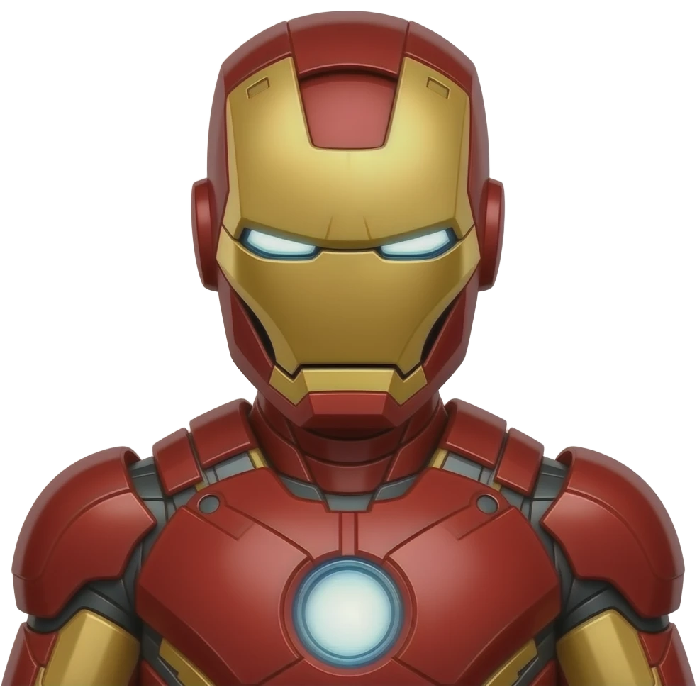 iorn man in fully red iron man suit with black  eyes emoji