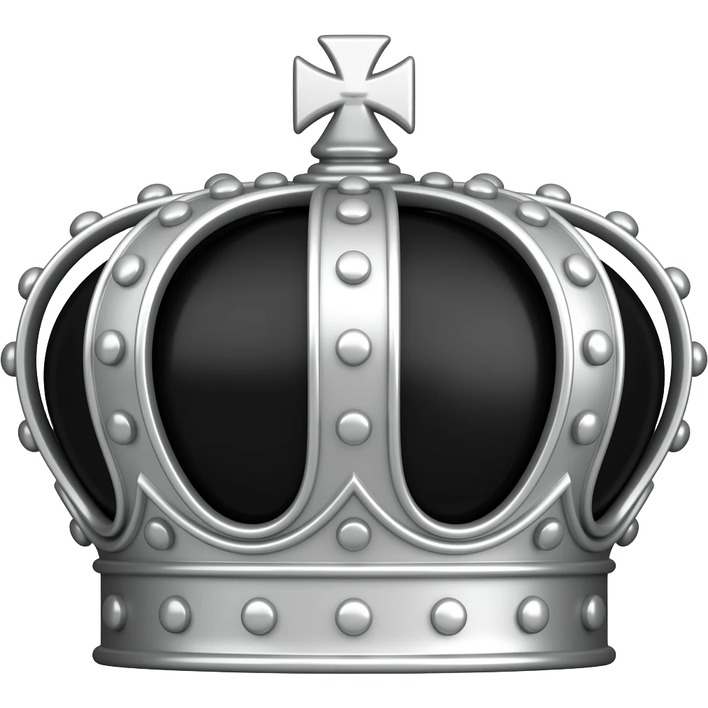 Take the cross off the top and make the crown silver and black emoji