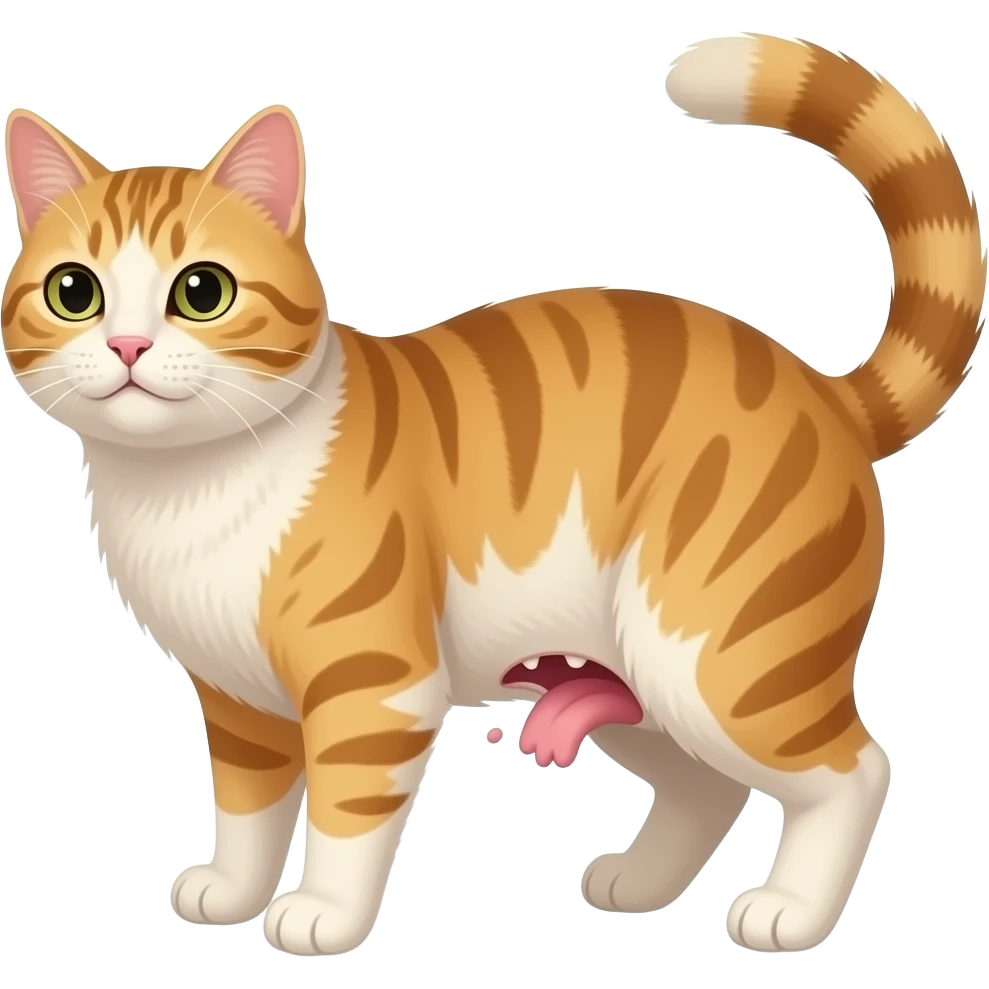 Cat is trying to remove that is stuck in his butt emoji