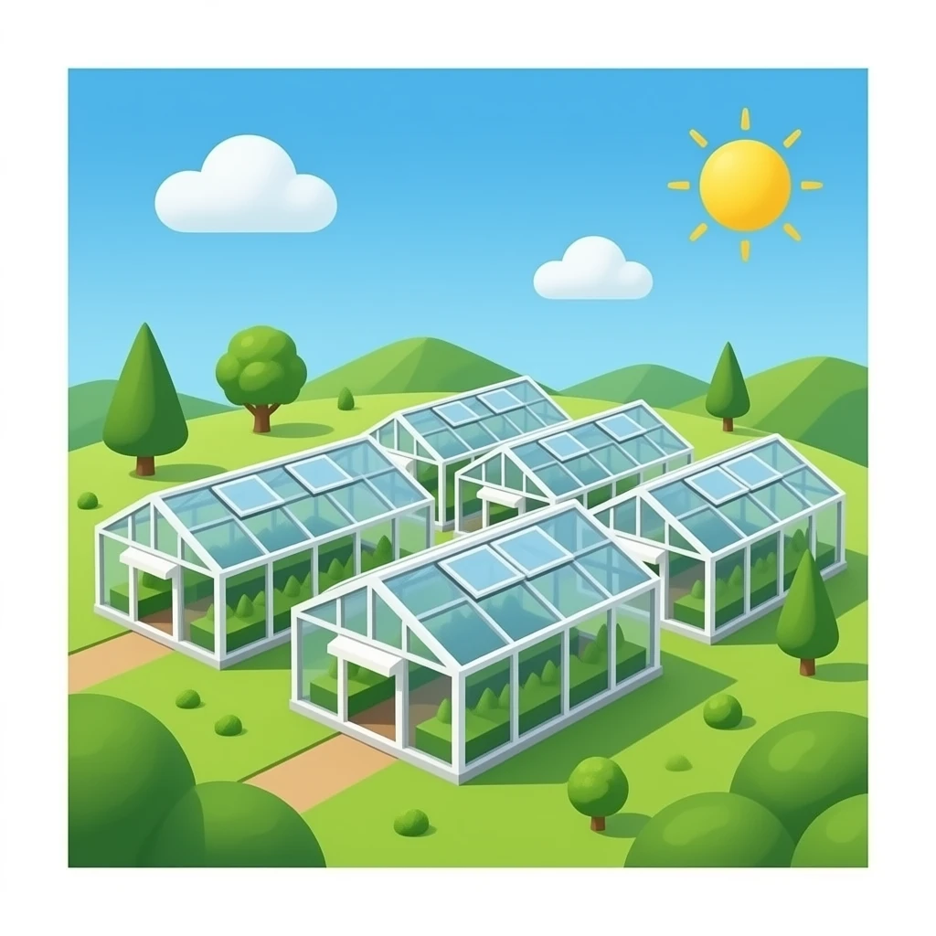 multiple modular shipping container greenhouses emoji